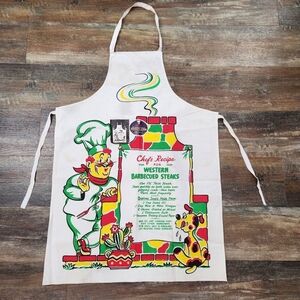 Vintage 50s Cooking Barth and Dryfuss Apron Barbecue Recipe Cotton USA Made